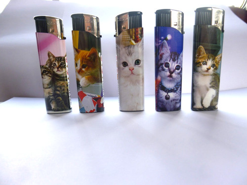 Cat lighters refillable - lighters,